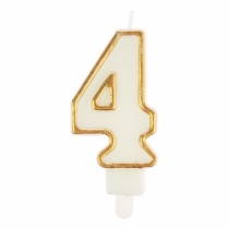 Number 4 Candle Gold